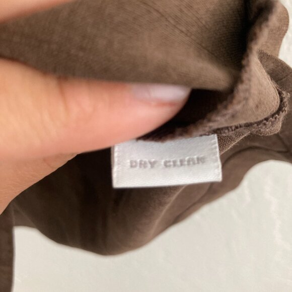 Charter Club Silk Linen Blend Button Front Top Tunic Brown Minimalist 16W - Picture 9 of 9